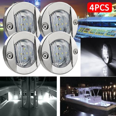 DC 12V Marine/Boat LED Round Cool White LED Yacht Accessories Blue/White 