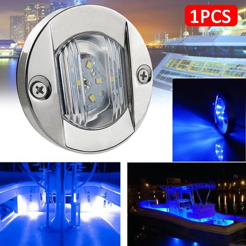 DC 12V Marine/Boat LED Round Cool White LED Yacht Accessories Blue/White 