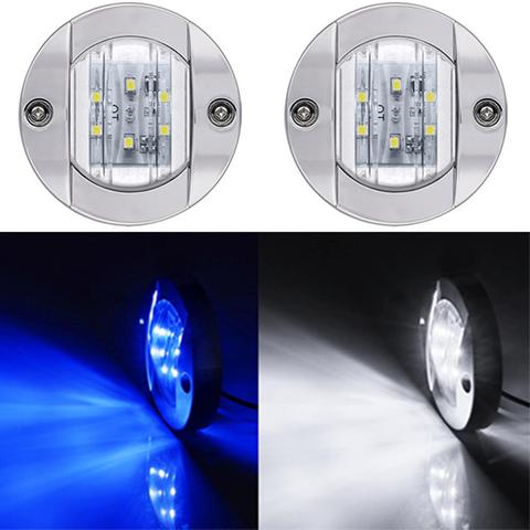 DC 12V Marine/Boat LED Round Cool White LED Yacht Accessories Blue/White 